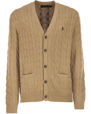 Polo Ralph Lauren Katoenen Kabelgebreid Vest - Naturel