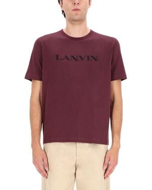 Lanvin T-Shirt With Logo - Purple