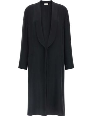 Alberta Ferretti Silk Georgette Coat - Zwart