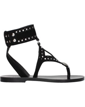 Isabel Marant Edil Flip Flops Suede - Black