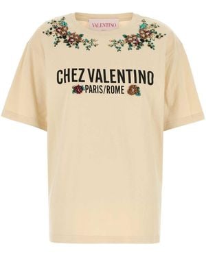Valentino Garavani Cream Cotton T-Shirt - Natural
