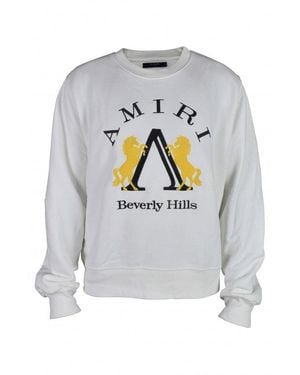 Amiri Cotton Sweatshirt With Embroidered Logo - Gray