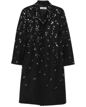 Jil Sander Wollen Jas Met Riem - Zwart