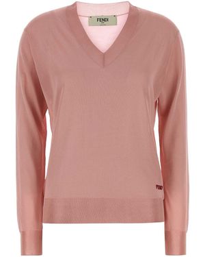 Fendi Stretch Viscose Jumper - Pink