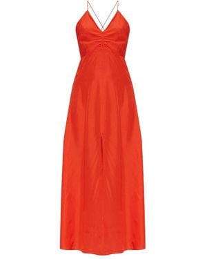 Forte Forte Maxikleid aus Satin - Rot