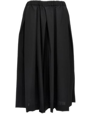 Comme des Garçons Extra Wide Leg Wool Trousers - Black
