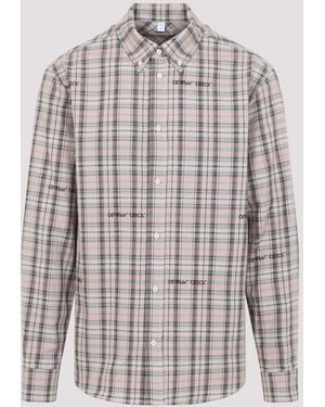 Off-White c/o Virgil Abloh Cremeweißes Flanellhemd - Grau
