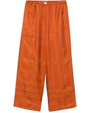 TOTEME Monogram Silk Pyjama Trousers - Orange