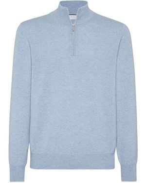 Brunello Cucinelli Klassischer Kaschmirpullover - Blau