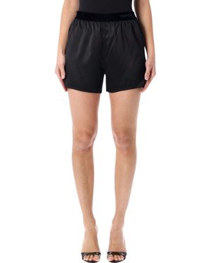 Tom Ford Stretch Silk Satin Pj Shorts - Black