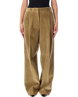 Rohe Velvet Ted Wide Corduroy Straight-Leg Trousers - Natural