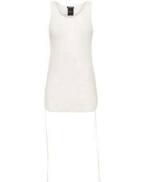 Ann Demeulemeester Mara Wrinkled Cropped Tank Top - White