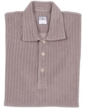 Fedeli Poloshirt S/S Gestrickter Mann - Lila