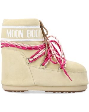 Moon Boot Flache Schuhe Gelb - Pink
