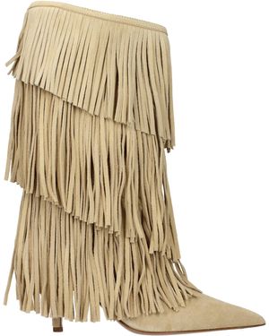 Paris Texas Suede Boots/Ecru - Natural