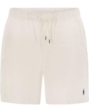 Polo Ralph Lauren Short Prepster Linen Polo 15,2 Cm - Bianco