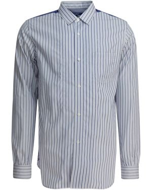 Junya Watanabe Cotton Striped Shirt - Blue