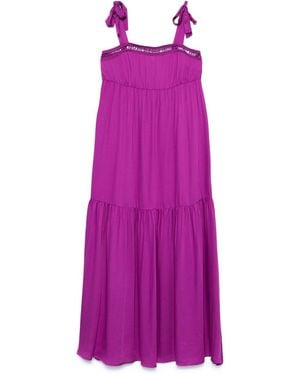 Emporio Armani Maxikleid Mit Logo-Band - Lila