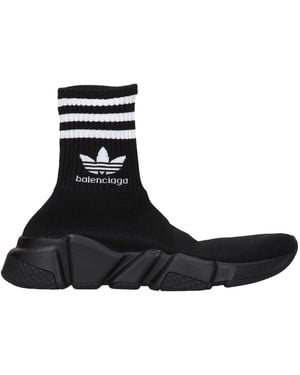 Balenciaga Turnschuhe Adidas Speed Damens Stoff Schwarz/Weiß