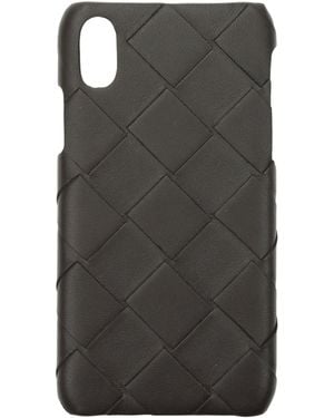 Bottega Veneta Porta Iphone Iphone Xs Uomo Pelle Marrone - Grey