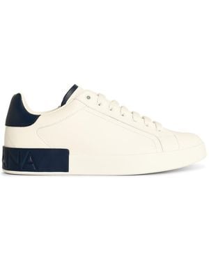 Dolce & Gabbana 'Portofino' White Lear Sneakers - Weiß