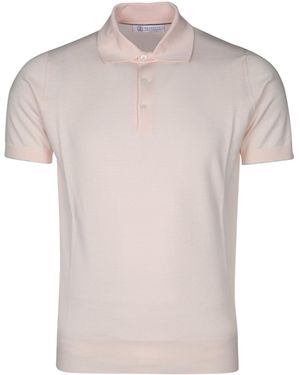 Brunello Cucinelli Polo M/C C/Bottoni - Pink