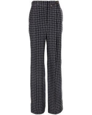Prada Printed Silk Pant - Blue