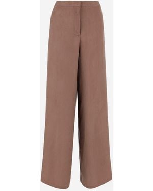 Blumarine Pantalones de gabardina - Marrón