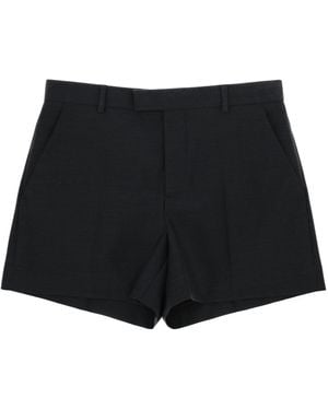Gucci Mittelgraue Wollshorts Mit Niedrigem Bund - Schwarz