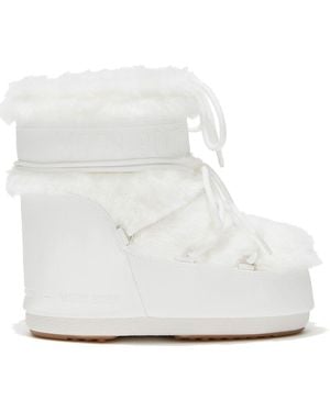 Moon Boot Icon Low Faux Fur Boots - White