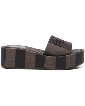 Fendi Sunshine Flatform Sandals - Grey