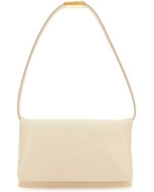 Marni Ivory Leather Prisma Shoulder Bag - Natural