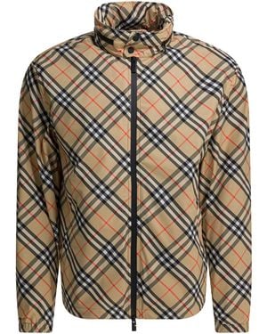 Burberry "Check" Windbreaker Jacket - Grey
