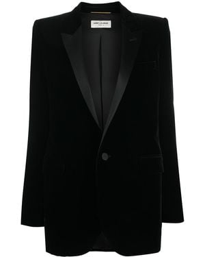 Saint Laurent Velvet Tuxedo Jacket - Black