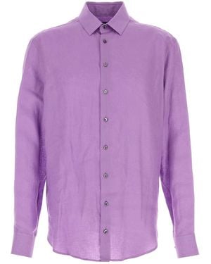 Giorgio Armani Camicia Lino - Purple