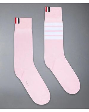 Thom Browne Halfhoge Sokken Met 4 Staven Van Lichtgewicht Katoen - Roze