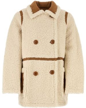 Stand Studio Ivory Teddy Chloe Coat - Natural