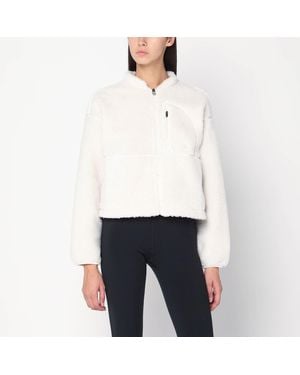 The North Face Cropped Zip Up Fleece - White