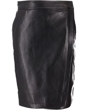 Anine Bing Falda Alanis Cuero Reciclado Negro