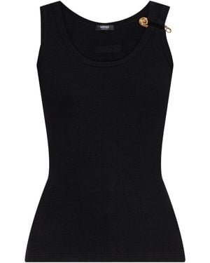 Versace Logo cogolla de algodón - Negro