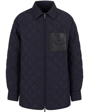 Eclat Jewels Nylon Quilted Jacket - Blue