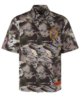Heron Preston Camuflage Popline Camicia - Nero