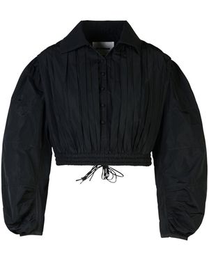 Jil Sander Camicetta Di Poliestere Nera - Nero