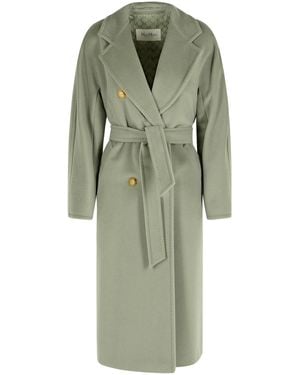 Max Mara Madame 'Virgin Wolle und Salbei grüner Kaschmirmantel
