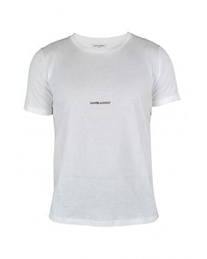 Saint Laurent Boyfriend T-Shirt With Logo - White