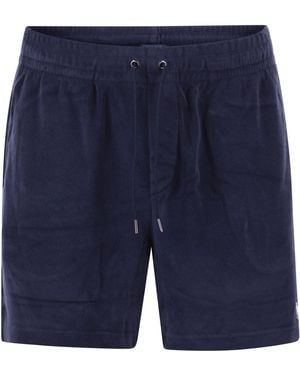 Polo Ralph Lauren Cotton Terry Shorts With Drawstring Waist - Blue