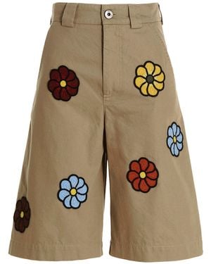 Moncler Genius Patched Cotton Shorts - Brown