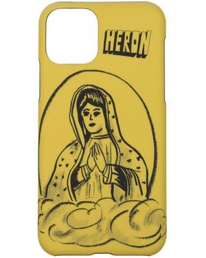 Heron Preston Porta Iphone Iphone 11 Pro Uomo Pvc Giallo/Senape - Yellow