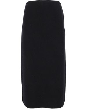 Fabiana Filippi Night Merino Wool Midi Skirt - Black