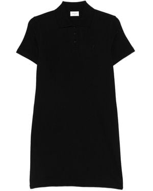 Saint Laurent Cotton Polo Dress - Black